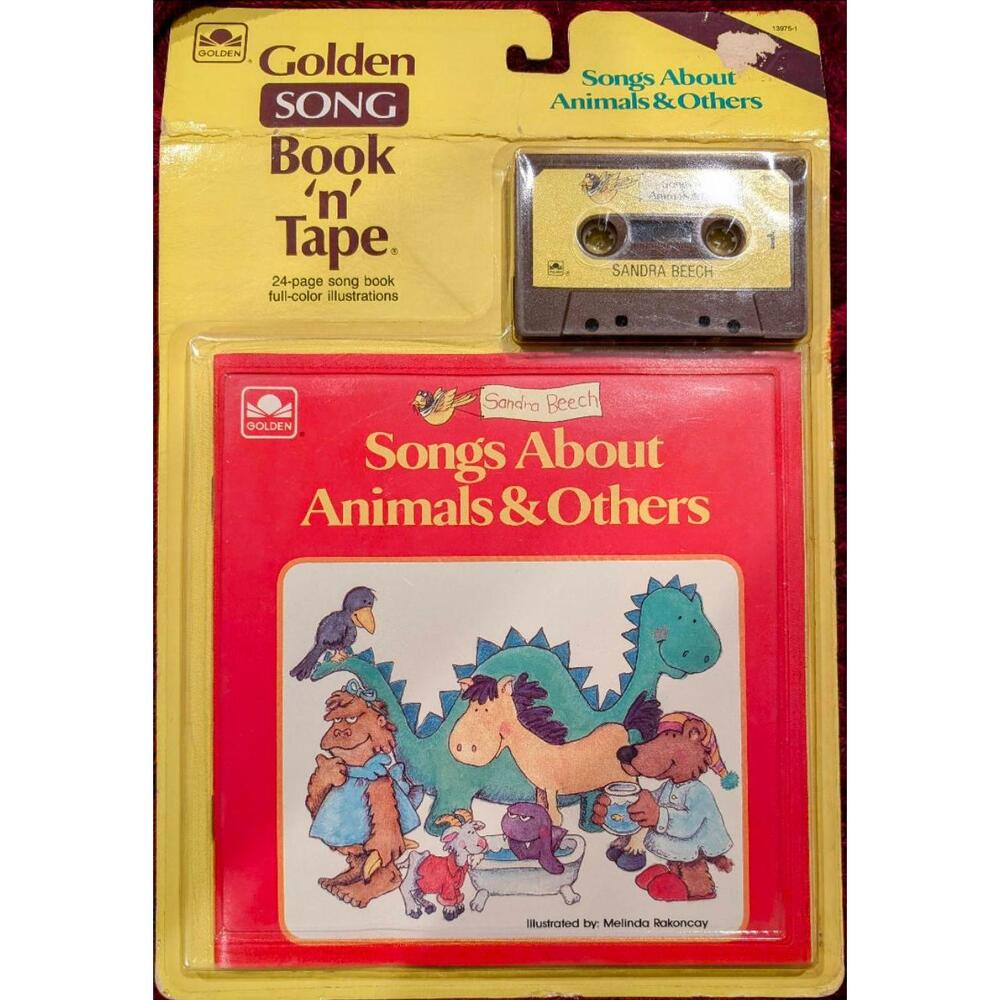 Golden Song Illustrated Animal Cassette Tape Book Set 24- Page USA Never opened